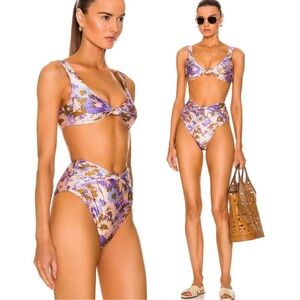 NWT! Zimmerman Knot High Waist Floral Bikini Bottoms
